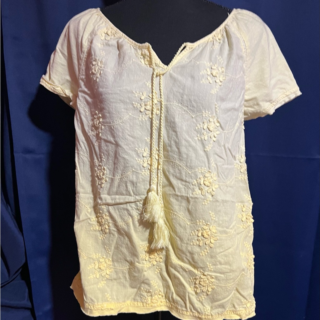 Kim Rogers Yellow Ombr Floral Blouse